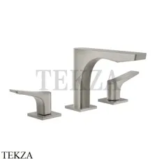 Gessi RILIEVO Смеситель для раковины 3 отверстия, без донного клапана 59012-149, Finox Brushed Nickel