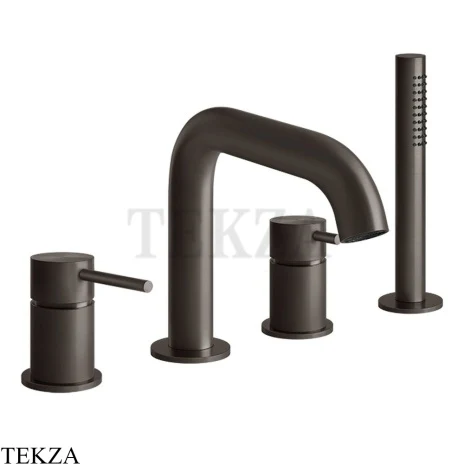 Gessi 316 BATH Смеситель для ванны на 4 отверстия 54037-707, Black Metal Brushed PVD