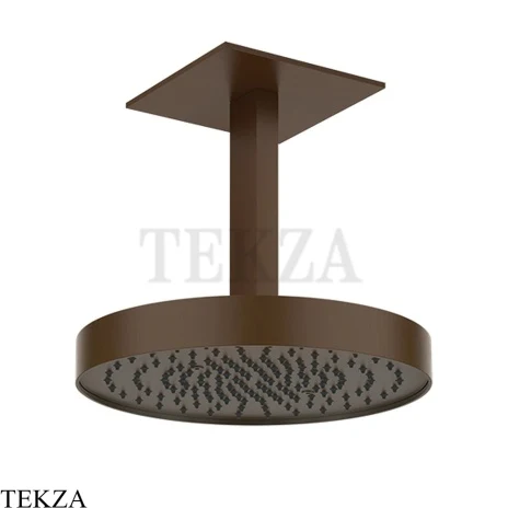 Gessi Incastri Верхняя лейка D30 с потолочным кронштейном 63072-845, бронза Dark Brush