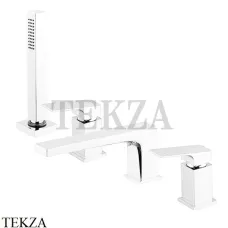 FIMA Carlo Frattini FIT Смеситель на борт ванны с гарнитуром, F3394NBS белый матовый