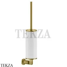 Gessi INCISO accessories Туалетный ершик настенный, белый 58519-716, Gold Br. PVD