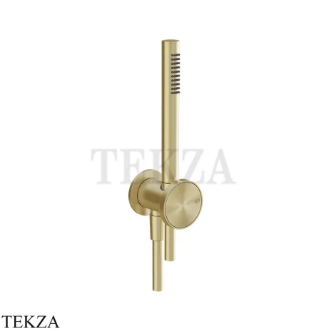 Gessi Origini ACCENT Душевой комплект с лейкой, шланг 1,50 м 66123-727, Brushed Brass