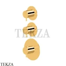 Newform XT Термостат для душа на 2 потока, внешняя часть, 67609E.61.020, PVD Glossy gold