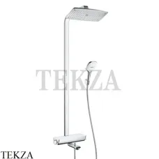 Hansgrohe Raindance Select 360 Душевая колонна с термостатом и изливом 27113400, хром глянец-белый
