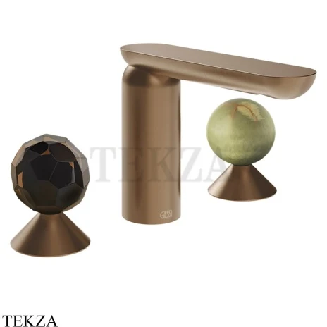 Gessi Perle Смеситель для раковины на 3 отв., без гарнитура 74255-708, медь Brushed