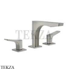 Gessi RILIEVO Смеситель для раковины 3 отверстия, с донным клапаном 59011-149, Finox Brushed Nickel