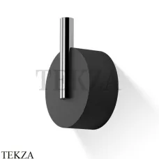 Decor Walther Stone Black WHK Крючок для халата и полотенец 0972664, черный матовый-хром глянец