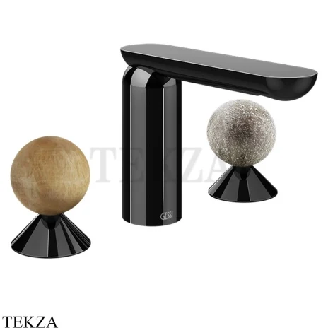 Gessi Perle Смеситель для раковины на 3 отв., без гарнитура 74365-706, black хром глянец