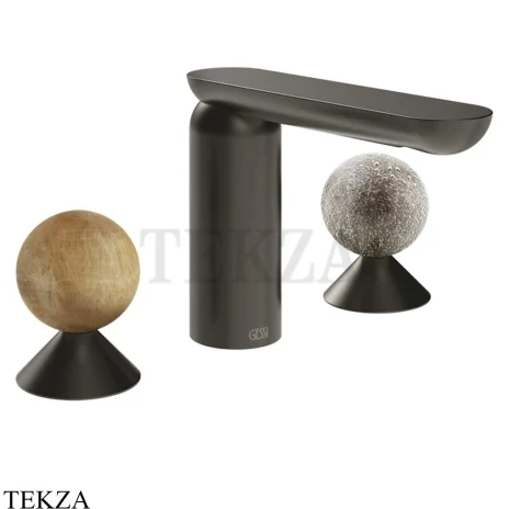 Gessi Perle Смеситель для раковины на 3 отв., без гарнитура 74365-707, black хром Brush