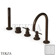 Zucchetti Helm Vertical Смеситель на борт ванны с гарнитуром ZHL511.XP21G2, brushed chocolate PVD