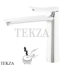 FIMA Carlo Frattini FLO Смеситель для раковины с донным клапаном, F3801LBS, белый матовый