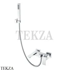 Boheme Qubic Смеситель для ванны, ручной душ с держателем 473-CR, Хром глянец