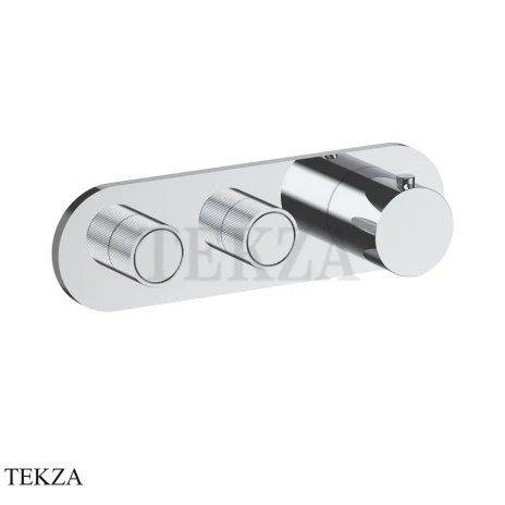 Fantini Flora Термостат для душа с кнопками, 2 потока, внешняя часть 8702H772B, хром глянец