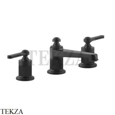 Gessi VENTI20 Смеситель для раковины на 3 отверстия низкий, с донным клапаном 65011-299, Black XL