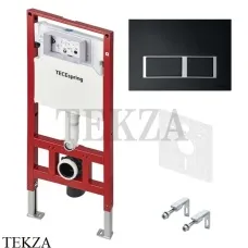 TECEspring Комплект инсталляции подвесного унитаза S955202, с панелью черный матовый-хром
