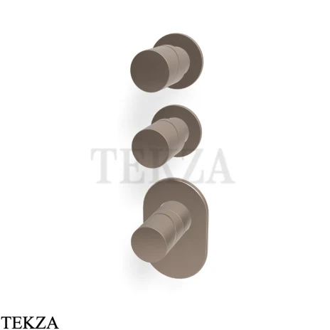 FIMA Carlo Frattini Slide Термостат для душа, 2 потока, внешняя часть F5823X2KS, бронза Coffee