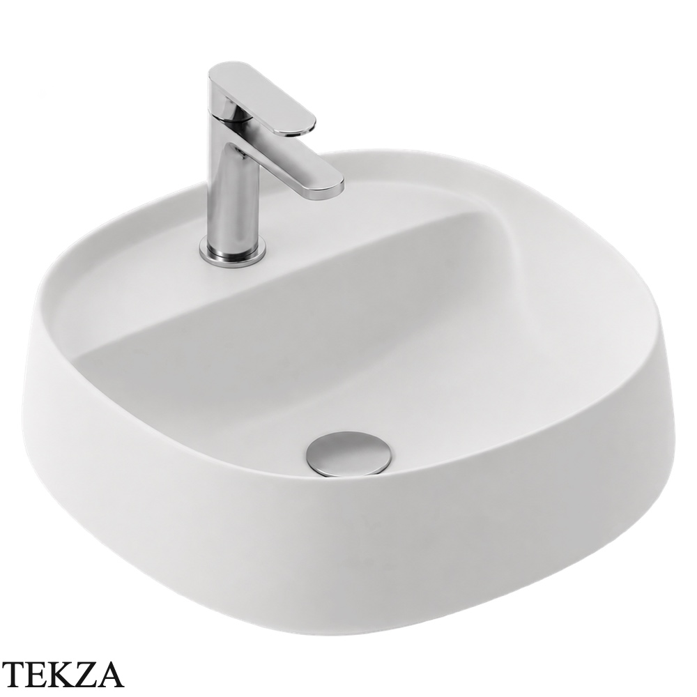 ArtCeram Whisky раковина накладная круглая The.Saniglaze с 1 отверстием WHL001 05 34, белый матовый