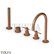 Zucchetti Helm Смеситель на борт ванны с гарнитуром ZHL511.XP91, brushed copper PVD