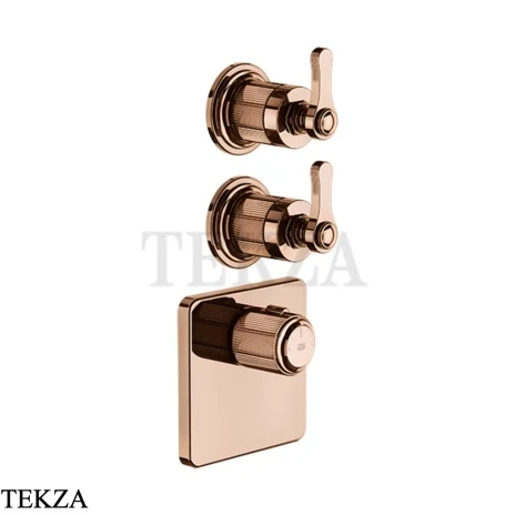 Gessi VENTI20 Термостат для душа, 2 потока, внешняя часть 65202-030, Copper PVD