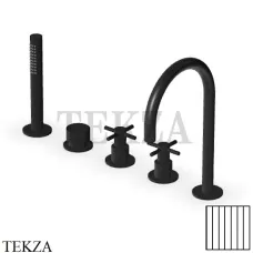 Zucchetti Helm Vertical Смеситель на борт ванны с гарнитуром ZHM511.XP81G2, brushed total black PVD