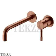 Boheme Uno Смеситель для раковины из стены, комплект с встройкой Uno 465-BRB, brushed bronze