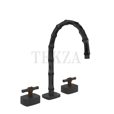 Gessi Jacqueline Смеситель для раковины на 3 отв., без донного клапана 77317-299, черный матовый