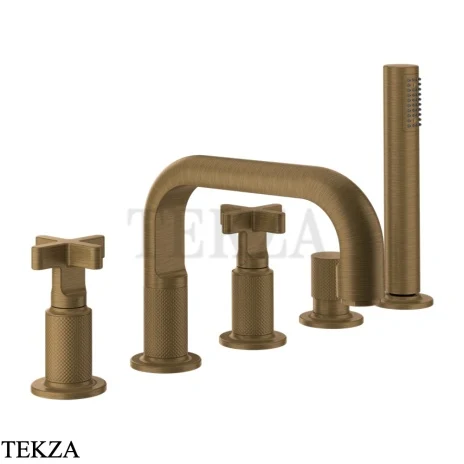 Gessi INCISO+ Смеситель на борт ванны с гарнитуром 58140-713, Antique Brass