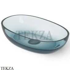 Dea Design Washbasins Раковина настольная овальная Glasstech DD9078 600 R11, Dark Blue R11