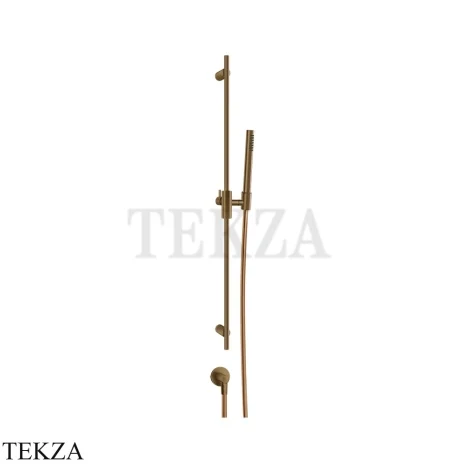Gessi Habito CESELLO Штанга в комплекте с душевой лейкой и выводом воды 70442-791, Deep Bronze Br. PVD