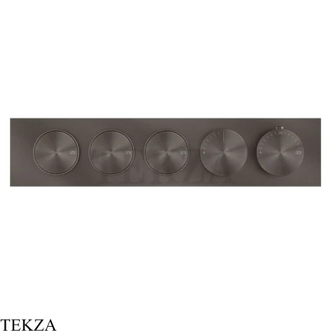 Gessi Origini NATURE Термостат для душа 3 потока с кнопками, внешняя часть 66224-707, Black Metal Brushed