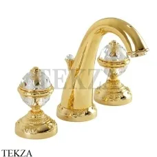 Migliore Cristalia SWAROVSKI Смеситель для раковины, с донным клапаном 27184, золото