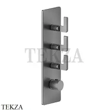 Gessi INCISO WELLNESS Термостат 3 выхода, внешняя часть 58206-707, Black Metal Brushed Gessi INCISO WELLNESS Термостат 3 выхода, внешняя часть 58206-707, Black Metal Brushed