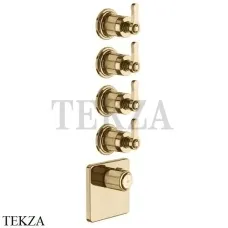 Gessi VENTI20 Термостат для душа, 4 потока, внешняя часть 65210-735, Warm Bronze PVD