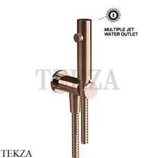 Gessi Total look Гигиенический душ с выводом воды и держателем 45123-030, Copper глянец