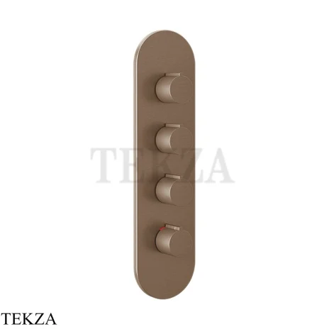 Gessi Ingranaggio-Anello Термостат для душа, 3 потока, внешняя часть 43066-708, Copper Brushed PVD