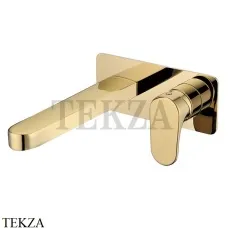 Boheme SPECTRE Смеситель для раковины на стену, комплект 455-G, Золото глянец