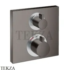 Hansgrohe Ecostat Square Термостат для душа на 2 потребителя, внешняя часть 15714340, черный хром brushed