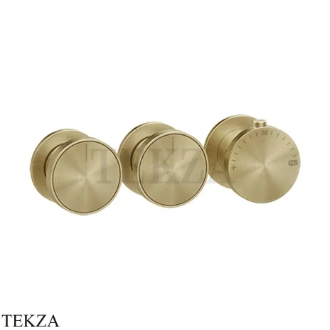 Gessi Origini ACCENT Термостат для душа 2 потока, внешняя часть 66334-727, Brushed Brass