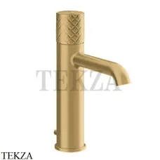 Gessi Habito INTRECCIO Смеситель для раковины средний, с донным клапаном 70105-727, Brushed Brass
