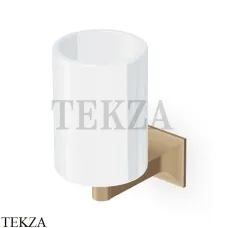 Zucchetti Bellagio Стакан настенный, керамика белая ZAC513.P31, brushed british gold PVD Zucchetti Bellagio Стакан настенный, керамика белая ZAC513.P31, brushed british gold PVD