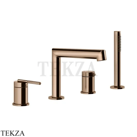 Gessi INGRANAGGIO Смеситель на борт ванны, с гарнитуром 63537-030, Copper PVD