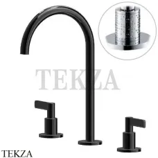 Newform Blink Chic luxury Смеситель для раковины высокий, без гарнитура 71102.01.093, Черный матовый