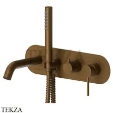 Newform XT Смеситель для ванны с гарнитуром, внешняя часть 4272E.47.083, Groove Bronze