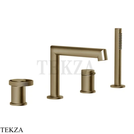 Gessi ANELLO Смеситель на борт ванны с изливом и душевым гарнитуром 63337-791, Deep Bronze Br. PVD