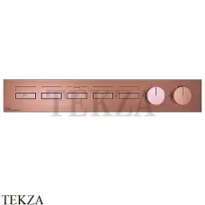 Gessi HI-FI Термостатический смеситель на 5 потоков, внешняя часть 63018-708, Copper Brushed