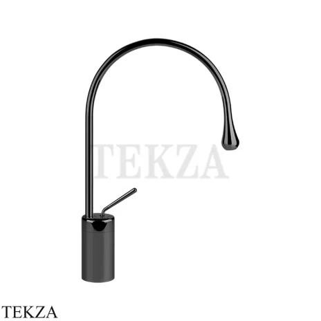 Gessi Goccia Смеситель для раковины высокий, без сливного гарнитура 33605-706, Black Metal PVD