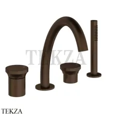 Gessi Origini WARM Смеситель для ванны с изливом и гарнитуром 66037-845, Dark Bronze