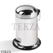 Decor Walther TE 30 Ведро с педалью и крышкой 0608173, белый-сталь глянец