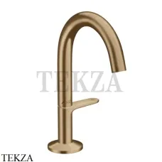 Axor ONE Смеситель для раковины Select 140, гарнитур Push‑Open 48010140, Brushed Bronze