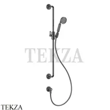 Gessi VENTI20 Штанга в комплекте с душевой лейкой, шланг, вывод 65142-706, Black Metal